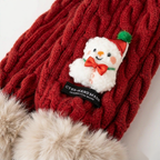 Tour de cou enfant tricoté | Motifs Noël & pompons