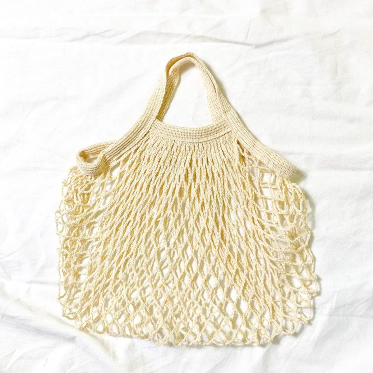 Sac de Courses en Coton Filet - Provisions D’Achat Epicerie Rangement Poche Fruits Légumes Pliable Réutilisable