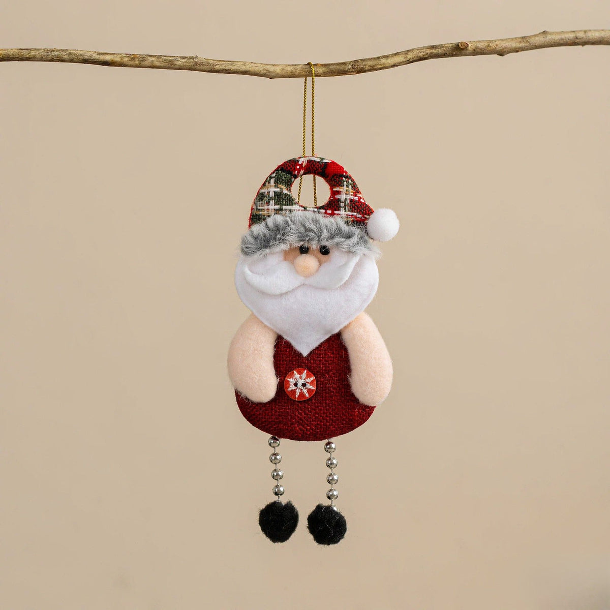 Boule de sapin Père Noël en tissu et feutre - Père Noël, Bonhomme de neige, Renne, Ours