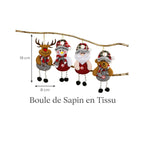 Boule de sapin Père Noël en tissu et feutre - Père Noël, Bonhomme de neige, Renne, Ours