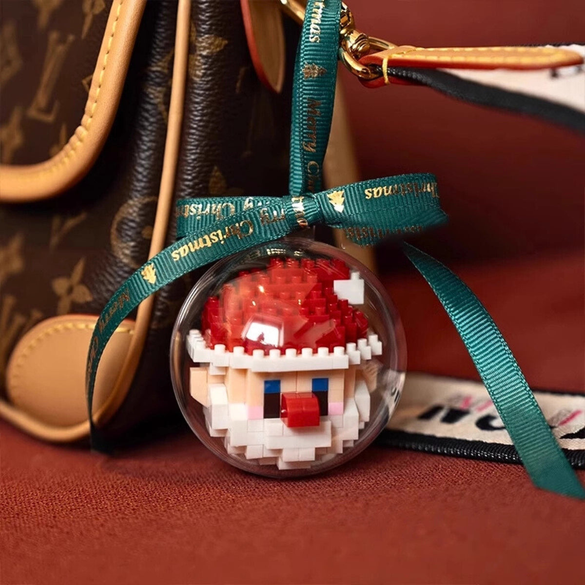 🧩Mini blocs de construction, avec Boules de Noël transparentes décoratives - Père Noël, renne, bonhomme de neige, sapin de Noël, DIY suspendues pour sapin de Noël