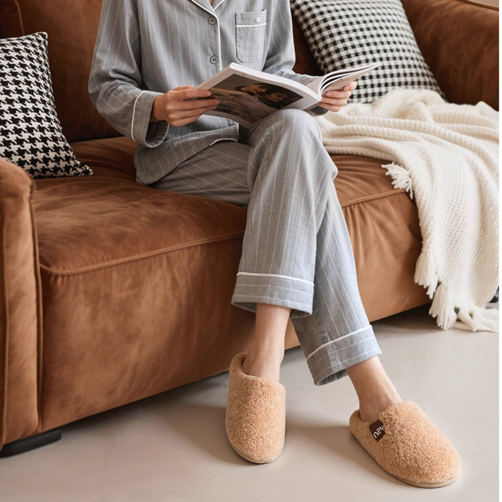 Chaussons mules en fausse fourrure