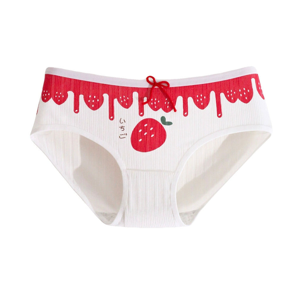 Culotte en coton – style japonais mignon « Noël / Fraise », motif adorable, confort, douceur et charme « kawaii / japonais ».