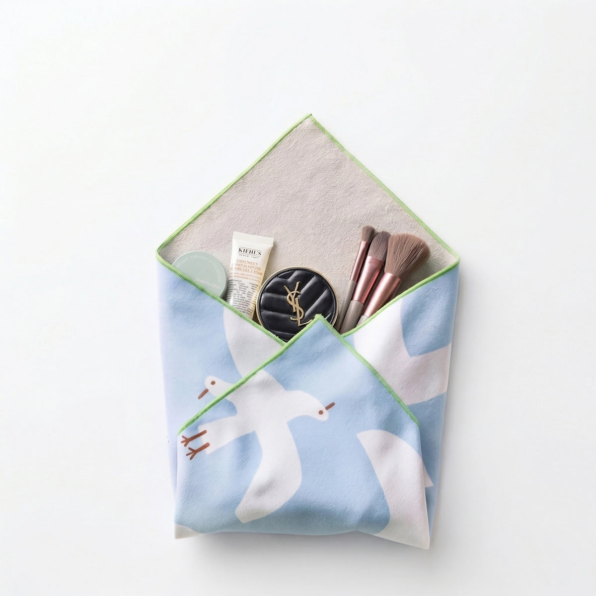 Magic Wrap – Tissu auto-adhésif réutilisable pour organiser soins et essentiels | Lavable, portable et idéal en voyage | Pochette cosmétique / trousse de maquillage multifonction